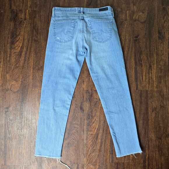 AG The Stevie Mid-Rise Skinny Cropped Jeans Distressed Ankle Length - Size 27 - Picture 6 of 9